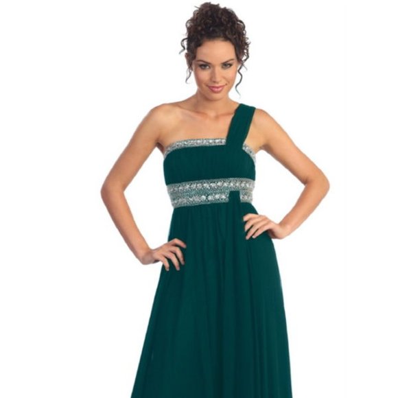 NEW LONG SLEEVELESS A-LINE CHIFFON DRESS EMBROIDERED WITH RHINESTONES GL1015 - Picture 7 of 10
